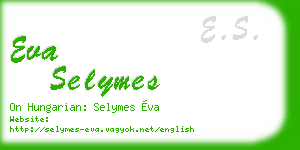 eva selymes business card
