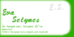 eva selymes business card